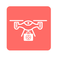 En drone med medicinsk udstyr