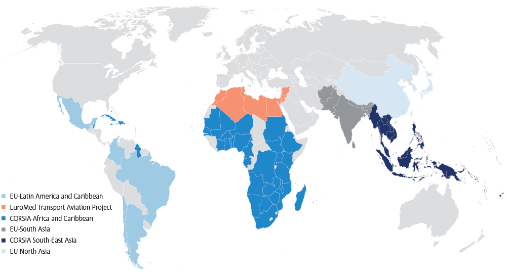 EASA-managed international cooperation projects with environmental components