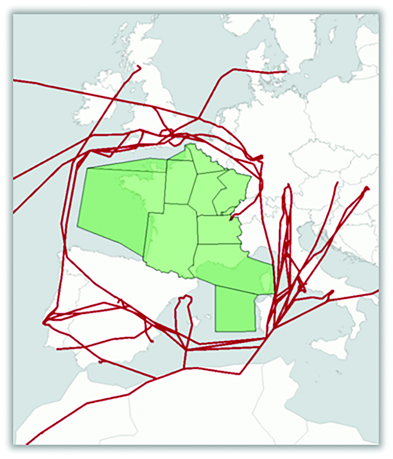 flight tracks that avoided french airspace