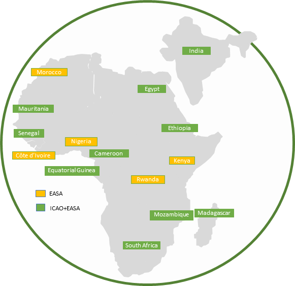 Map of the countries involved