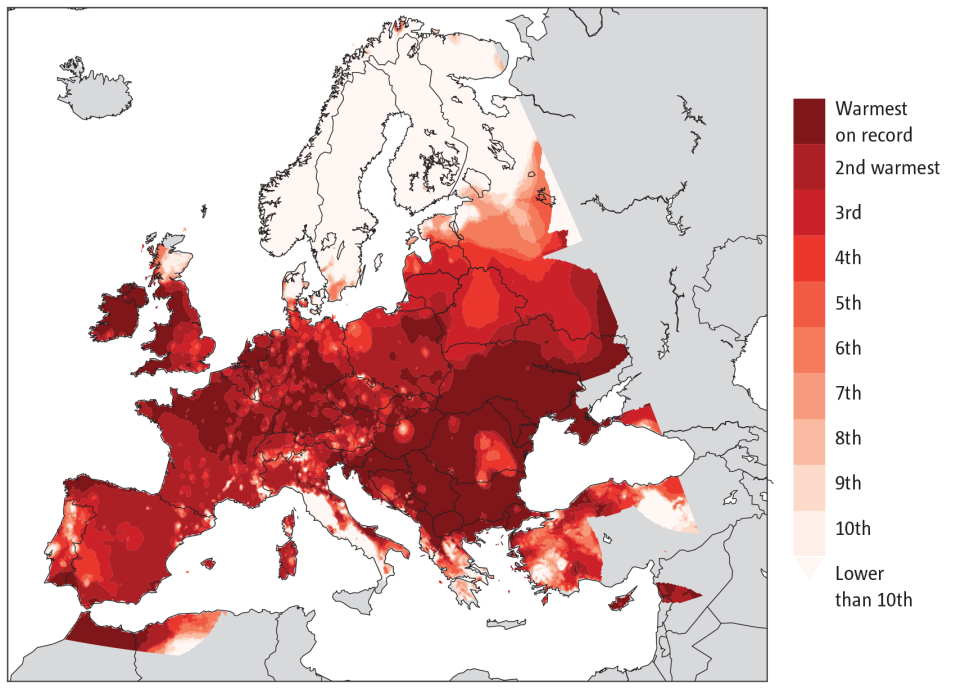 Ranking of annual average surface air temperature in 2023 [4]