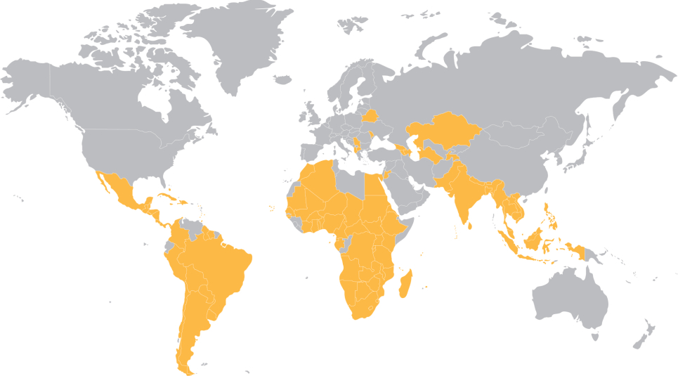 Partner States supported by European funded international cooperation initiatives on CORSIA.