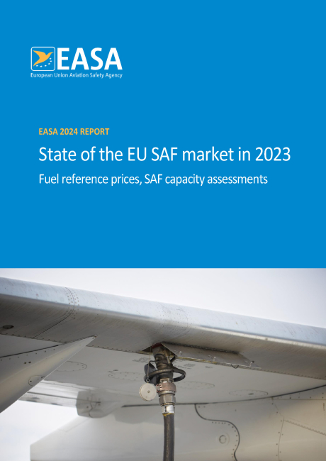 Report cover: State of the EU SAF market in 2023 — Fuel reference prices, SAF capacity assessments Report cover: State of the EU SAF market in 2023 — Fuel reference prices, SAF capacity assessments