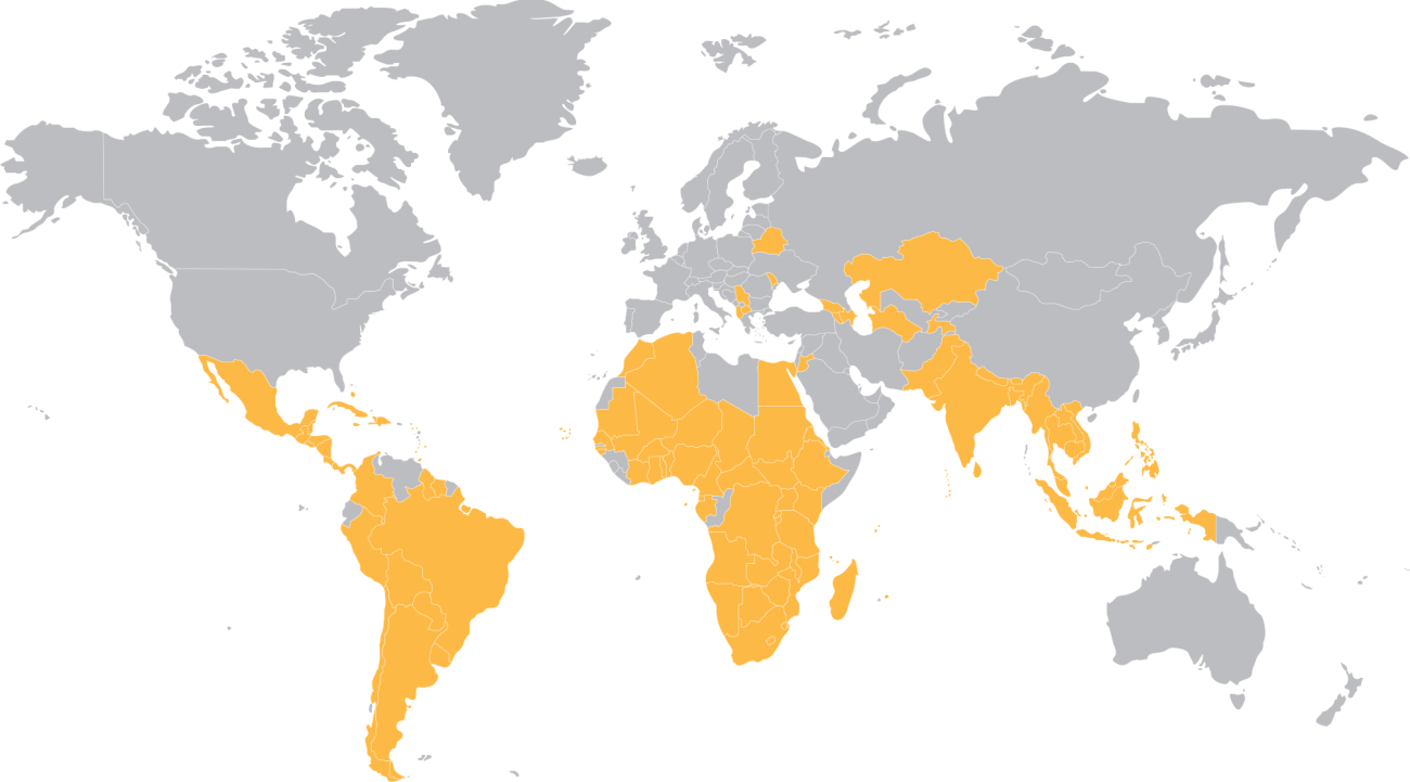 Partner States supported by European funded international cooperation initiatives on CORSIA.