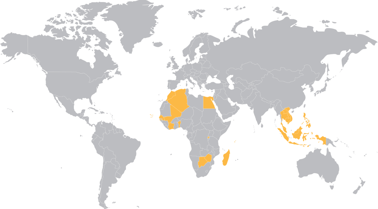 Partner States supported in European funded international cooperation initiatives addressing State Action Plan for CO<sub>2</sub> emissions reduction.